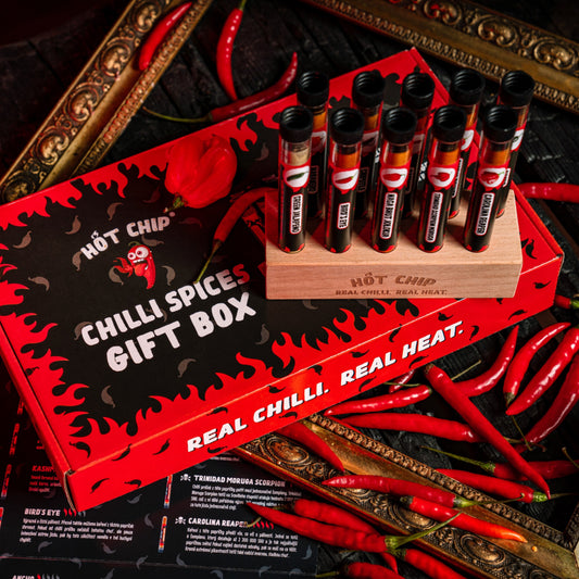 Extreme Pepers Kruidenset - 10 verschillende hete peper poeders - Carolina Reaper Peper, Trinidad Scorpion, Bhut Jolokia, Chipotle Chili, Jalapeno Peper