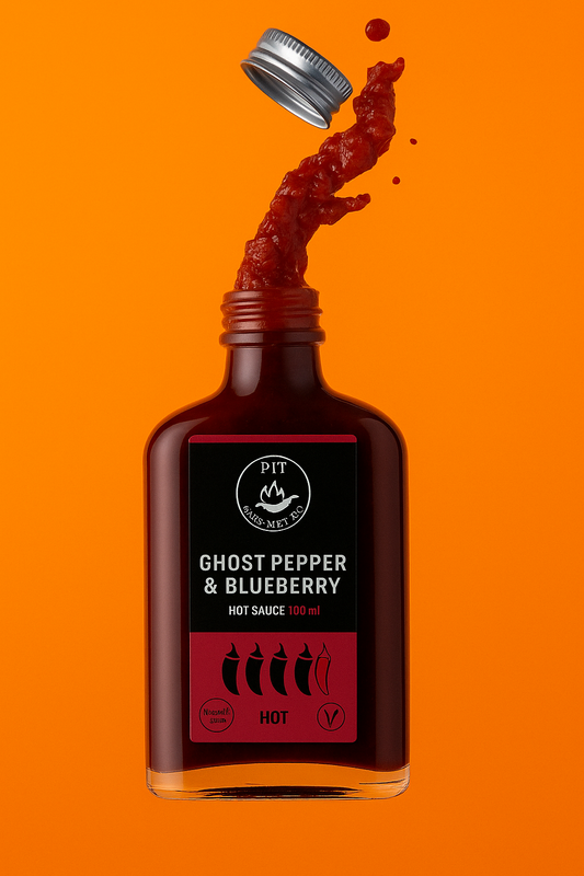 Saus Met Pit - Blueberry Hot Sauce met Ghost Pepper