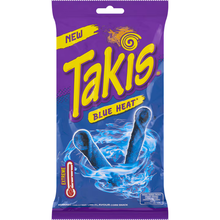 Takis Blue Heat Seasoned Chilli and Lime Chips 100 g