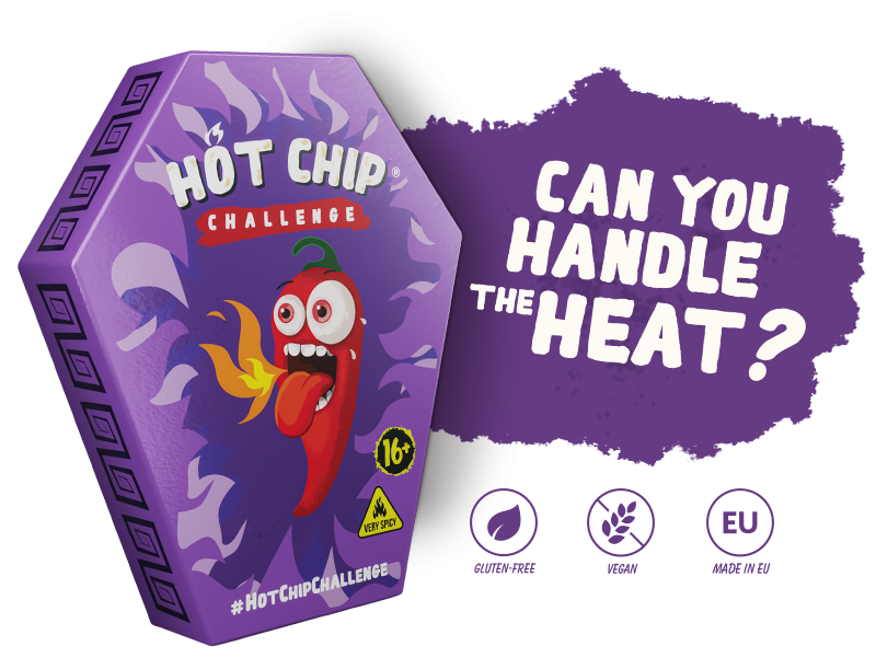 Hot Chip Challenge - De heetste uitdaging ter wereld met Carolina Reaper Peper & Trinidad 10 pack