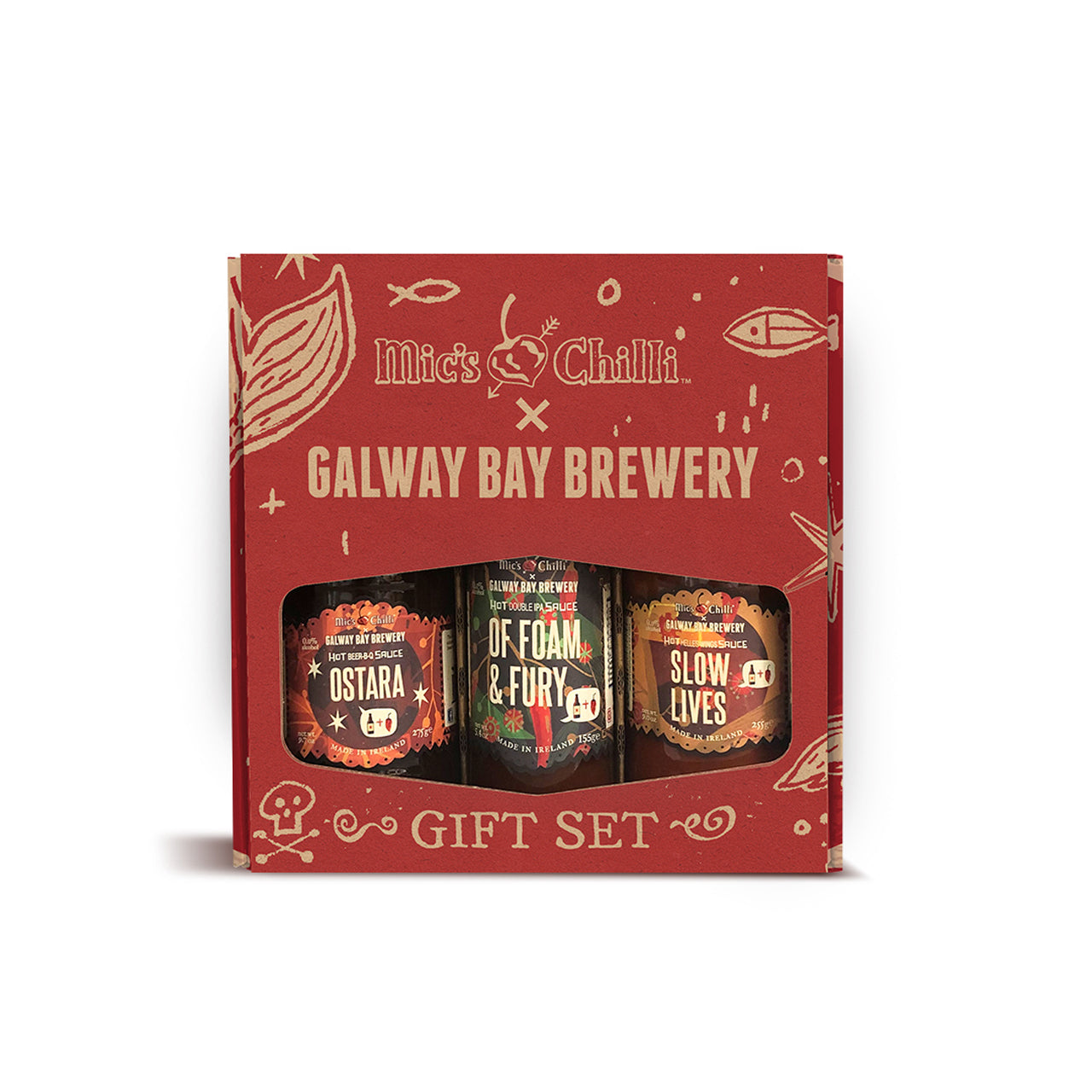 Galway Bay Brewery Gift Set – Mic’s Chilli (3x pikante biersauzen) | Hete Sauzen Cadeau