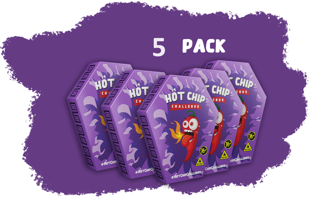 Hot Chip Challenge - De heetste uitdaging ter wereld met Carolina Reaper Peper & Trinidad Scorpion 5 pack