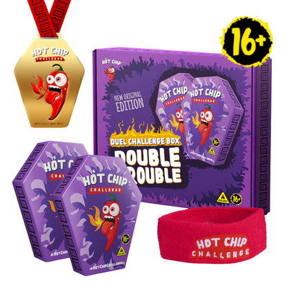 Hot Chip Duel Challenge Box Double Trouble – Extreem Pittige Challenge voor 2 Personen met Carolina Reaper