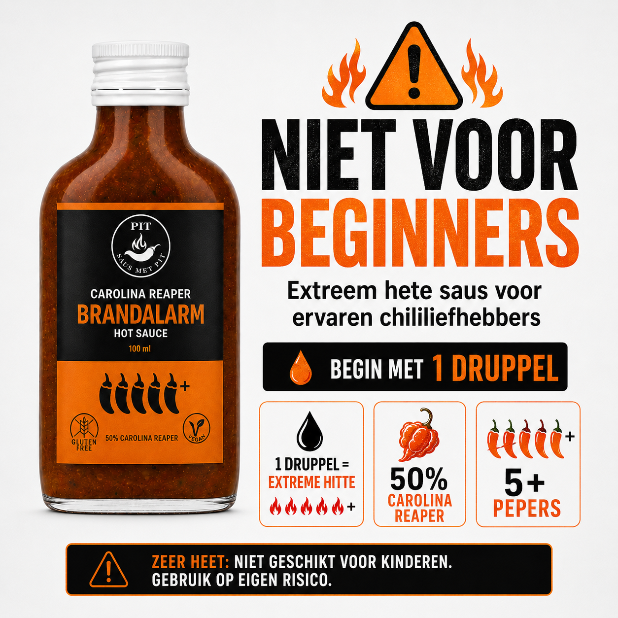 Brandalarm - Carolina Reaper Hot Sauce met 2,2 Miljoen Scoville - 100ml