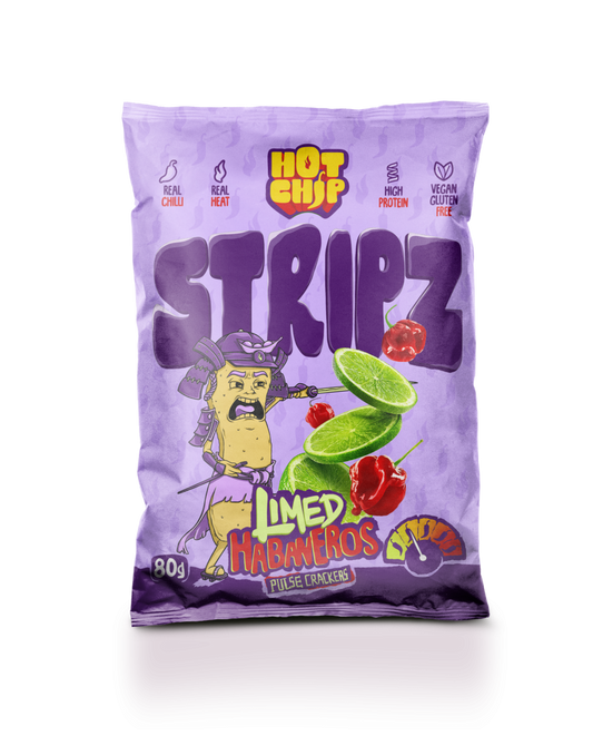 STRIPZ Wasabi Amazon 80 g – Pittige Vegan Eiwitsnack met Wasabi en Amazon Yellow Chili