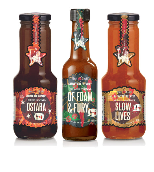 Galway Bay Brewery Gift Set – Mic’s Chilli (3x pikante biersauzen) | Hete Sauzen Cadeau